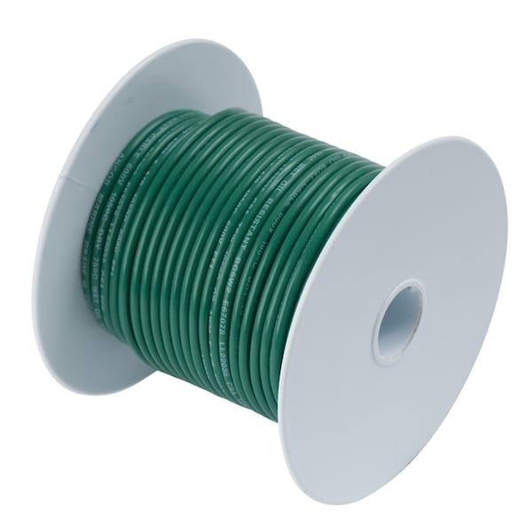 Primary Wire, Marine, 6 AWG, 1C C, Green, Vinyl, Stranded, 600V, 250 ft.